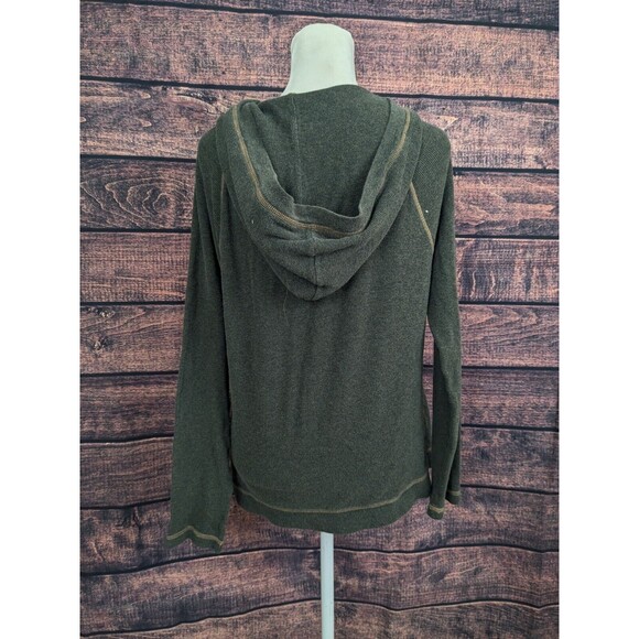 Tommy Thermal Hoodie with kangaroo pouch Twilight Green Sz Small - Picture 2 of 8